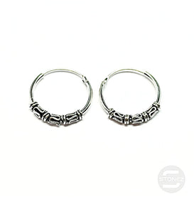 500301235 Pendientes Aros Plata 925 Diseño Bali 1,2 X 16 mm