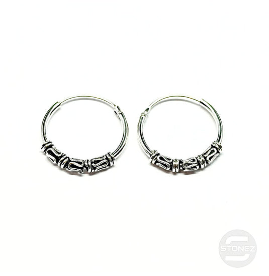 500301235 Pendientes Aros Plata 925 Diseño Bali 1,2 X 16 mm