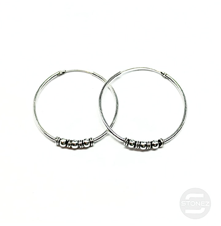 500301236 Pendientes Aros Plata 925 Diseño Bali 1,2 X 30 mm