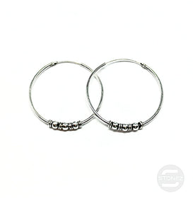 500301236 Pendientes Aros Plata 925 Diseño Bali 1,2 X 30 mm