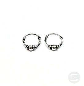 500301238 Pendientes Aros Plata 925 Diseño Bali 1,2 X 10 mm