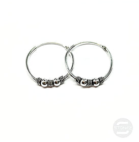 500301239 Pendientes Aros Plata 925 Diseño Bali 1,2 X 18 mm