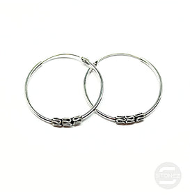 500301240 Pendientes Aros Plata 925 Diseño Bali 1,2 X 25 mm