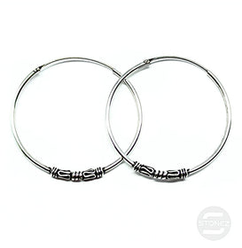 500301241 Pendientes Aros Plata 925 Diseño Bali 1,5 X 40 mm