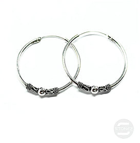 500301242 Pendientes Aros Plata 925 Diseño Bali 1,5 X 30 mm