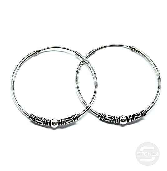 500301243 Pendientes Aros Plata 925 Diseño Bali 1,5 X 35 mm