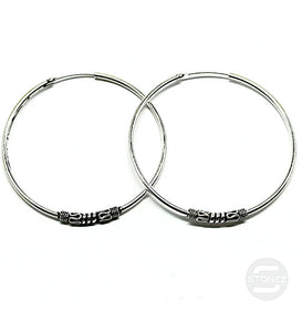 500301244 Pendientes Aros Plata 925 Diseño Bali 1,5 X 45 mm.