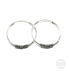 500301245 Pendientes Aros Plata 925 Diseño Bali 1,5 X 30 mm