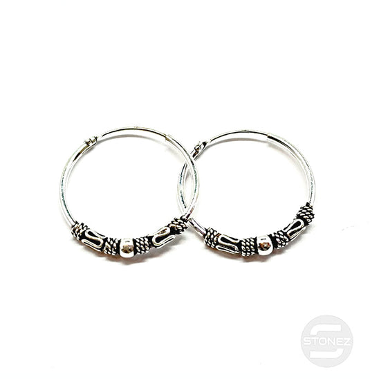 500301246 Pendientes Aros Plata 925 Diseño Bali 1,2 X 20 mm