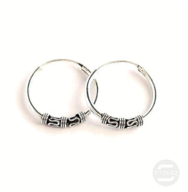 500301247 Pendientes Aros Plata 925 Diseño Bali 1,5 X 20 mm