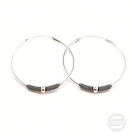 500301248 Pendientes Aros Plata 925 Diseño Bali 1,5 X 35 mm