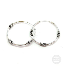 500301249 Pendientes Aros Plata 925 Diseño Bali 1,5 X 30 mm