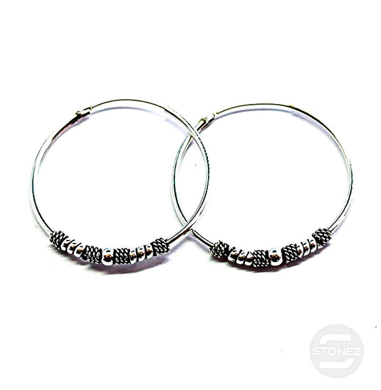 500301250 Pendientes Aros Plata 925 Diseño Bali 1,2 X 30 mm