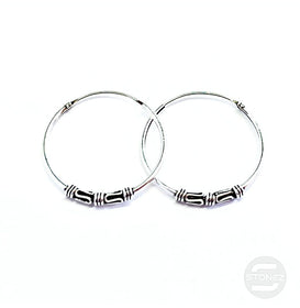 500301251 Pendientes Aros Plata 925 Diseño Bali 1,2 X 25 mm