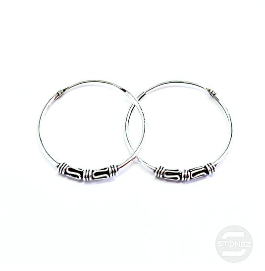 500301251 Pendientes Aros Plata 925 Diseño Bali 1,2 X 25 mm