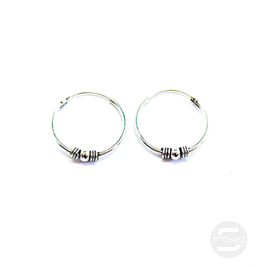 500301252 Pendientes Aros Plata 925 Diseño Bali 1,2 X 18 mm