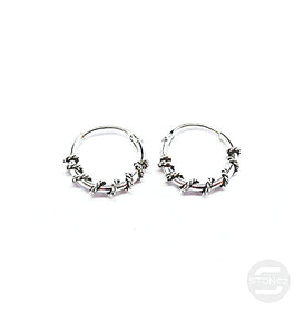 500301253 Pendientes Aros Plata 925 Diseño Bali 1,2 x 12 mm