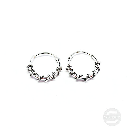 500301253 Pendientes Aros Plata 925 Diseño Bali 1,2 x 12 mm