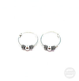 500301254 Pendientes Aros Plata 925 Diseño Bali 1,2 x 12 mm