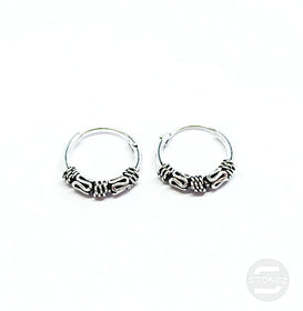 500301255 Pendientes Aros Plata 925 Diseño Bali 1,2 x 12 mm