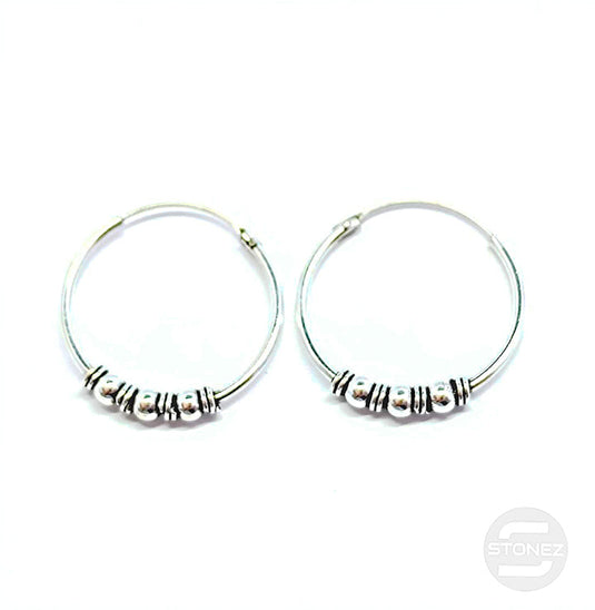 500301257 Pendientes Aros Plata 925 Diseño Bali 1,2 x 22 mm