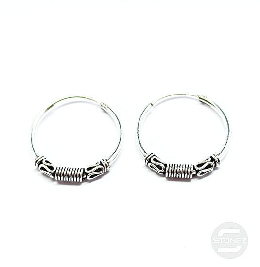 500301258 Pendientes Aros Plata 925 Diseño Bali 1,5 x 20 mm