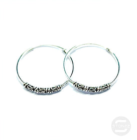 500301259 Pendientes Aros Plata 925 Diseño Bali 1,2 x 25 mm.