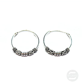 500301261 Pendientes Aros Plata 925 Diseño Bali 1,5 x 20 mm