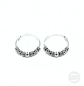 500301262 Pendientes Aros Plata 925 Diseño Bali 1,2 x 14 mm.