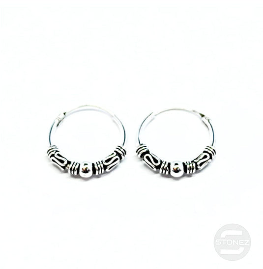 500301262 Pendientes Aros Plata 925 Diseño Bali 1,2 x 14 mm.