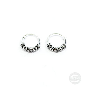 500301263 Pendientes Aros Plata 925 Diseño Bali 1,2 x 10 mm.