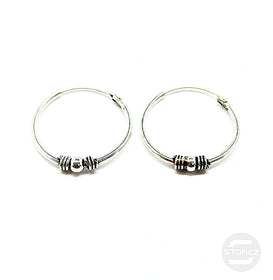 500301264 Pendientes Aros Plata 925 Diseño Bali 1,2 x 20 mm.