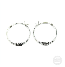 500301266 Pendientes Aros Plata 925 Diseño Bali 1,2 x 20 mm Cierre Clic