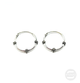 500301269 Pendientes Aros Plata 925 Diseño Bali 1,2 x 14 mm