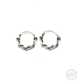 500301272 Pendientes Aros Plata 925 Diseño Bali 1,2 x 12 mm.