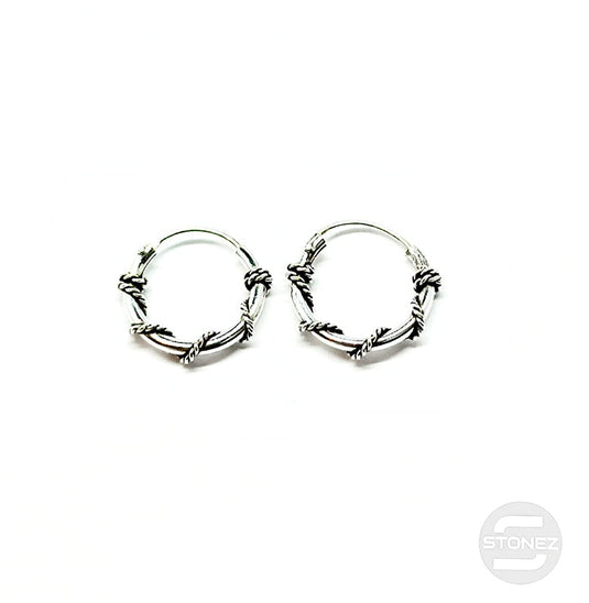 500301272 Pendientes Aros Plata 925 Diseño Bali 1,2 x 12 mm.