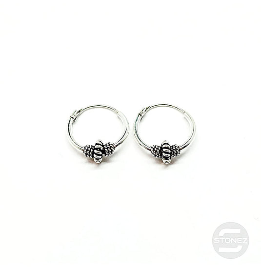 500301273 Pendientes Aros Plata 925 Diseño Bali 1,2 x 12 mm.