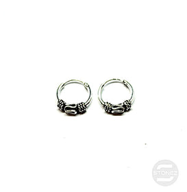 500301274 Pendientes Aros Plata 925 Diseño Bali 1,2 x 10 mm