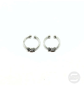 500301275 Pendientes Aros Plata 925 Diseño Bali Abiertos 1,2 x 10 mm