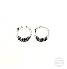 500301276 Pendientes Aros Plata 925 Diseño Bali 1,2 x 12 mm