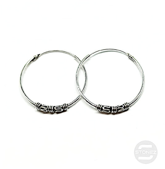 500301277 Pendientes Aros Plata 925 Diseño Bali 1,5 x 25 mm