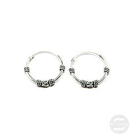 500301278 Pendientes Aros Plata 925 Diseño Bali 1,2 x 16 mm