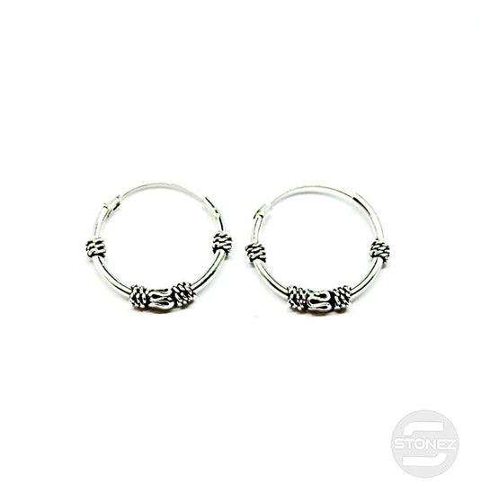 500301278 Pendientes Aros Plata 925 Diseño Bali 1,2 x 16 mm