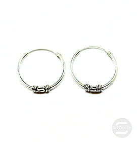 500301279 Pendientes Aros Plata 925 Diseño Bali 1,2 x 18 mm