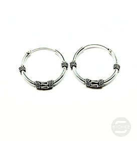 500301280 Pendientes Aros Plata 925 Diseño Bali 1,5 x 18 mm.