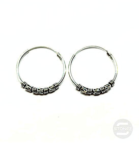 500301281 Pendientes Aros Plata 925 Diseño Bali 1,2 x 20 mm.