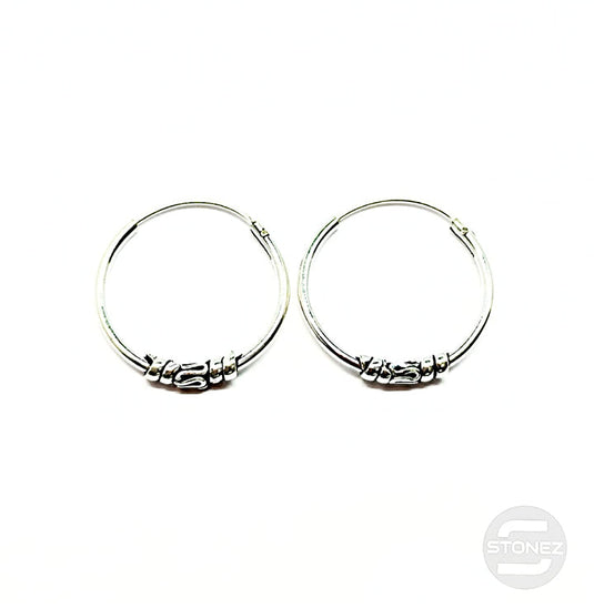 500301283 Pendientes Aros Plata 925 Diseño Bali 1,2 x 18 mm.