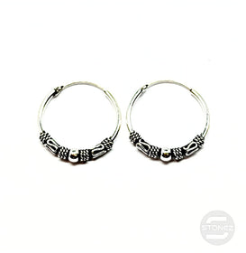 500301285 Pendientes Aros Plata 925 Diseño Bali 1,2 x 18 mm.