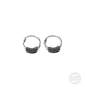 500301286 Pendientes Aros Plata 925 Diseño Bali 1,2 x 10 mm.