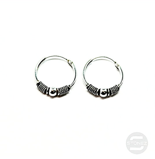 500301287 Pendientes Aros Plata 925 Diseño Bali 1,2 x 14 mm.